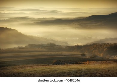 landscape with fog - Powered by Shutterstock