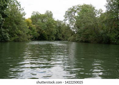 Landscape With French Clain River In Poitiers France Through Forest 