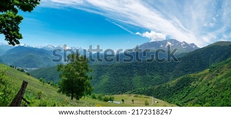 a landscape of french Pyrenees mountains, Hautes Pyrenees