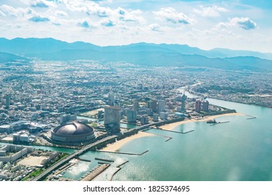 landscape of Fukuoka city in Japan