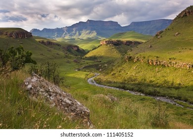 Landscape At Giants Castle In The Drakensberg Mountains