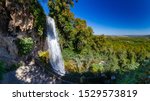 Landscape of Greece on a summer day. Nature Of Greece. City Of Edessa. Waterfalls in Edessa. The waterfalls of Edessa. Natural landmark of Greece.