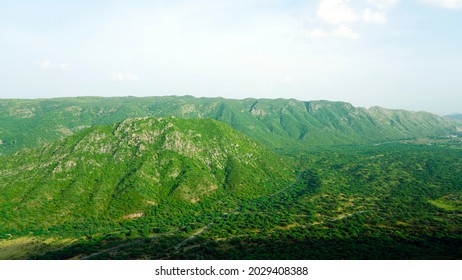 Landscape Of Green Arawali Range Of Mountains