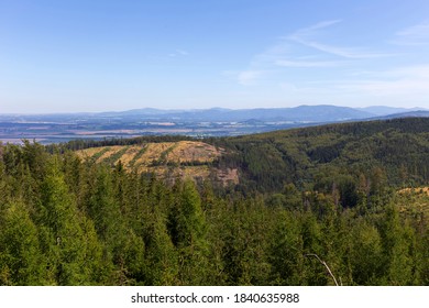 Landscape from the Hill High Rock, Vysoky Kamen, in Rychlebske Mountains, Czech Republic - Shutterstock ID 1840635988