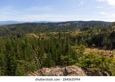 Landscape from the Hill High Rock, Vysoky Kamen, in Rychlebske Mountains, Czech Republic - Shutterstock ID 1840635994