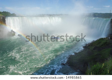 Landscape of Horseshoe falls on a great summer day