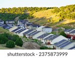 Landscape of house and mountain in city Pocatello in the state of Idaho