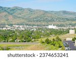 Landscape of Idaho state University campus and city Pocatello in the state of Idaho