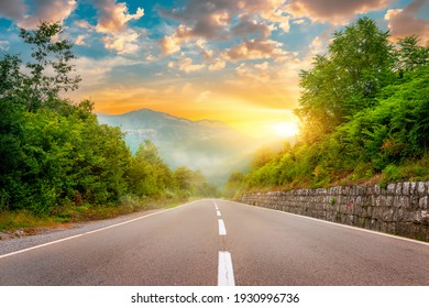 Landscape with the image of mountain road in montenegro - Powered by Shutterstock