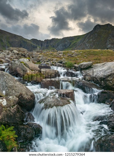 Landscape Image River Flowing Down Mountain Stock Photo 1215279364 ...