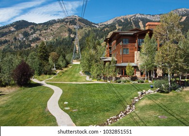 Landscape at the Jacksons Hole Aerial Tram in Grand Teton NP in Wyoming in the USA
