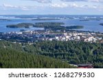 Landscape of Kuopio from a tower in a sunny day at summer full of nature