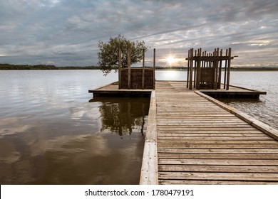 Landscape Of Lake Leon In Southwestern France