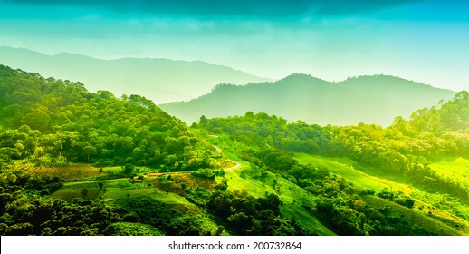 Landscape Of Layer Mountain, Chiang Rai,Thailand