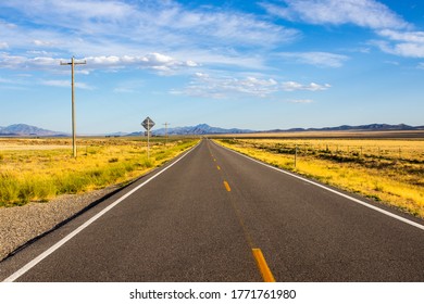 Landscape Of A Long Road Near 
Skull Valley Utah