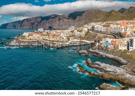 Image, Stock Photo Majestic cliffs at Playa de las Catedrales beach in Spain