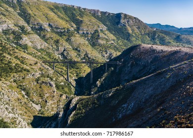 Landscape With The Mala Rijeka Viaduct In Serbia