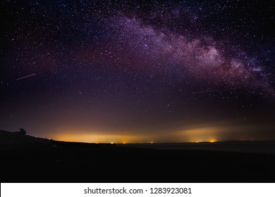Landscape Milky way galaxy with stars and space in the universe background