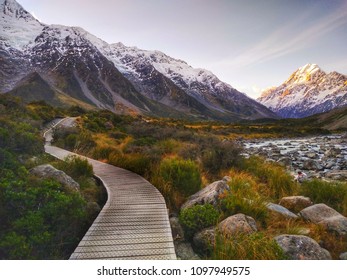 Landscape Of Mount Cook At South Island New Zealand