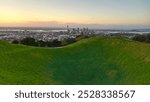 Landscape of Mount Eden, Auckland, New Zealand in summer
