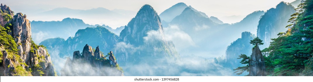 Landscape of Mount Huangshan (Yellow Mountains). UNESCO World Heritage Site. Located in Huangshan, Anhui, China. - Shutterstock ID 1397456828