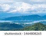 Landscape of mountain and clouds. background