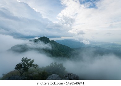 Landscape of mountain with clouds sky
