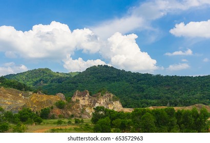 landscape of mountain with clouds in the sky