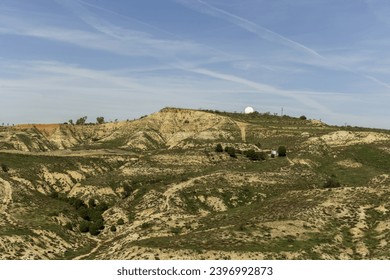 Landscape of a mountain with eroded material 