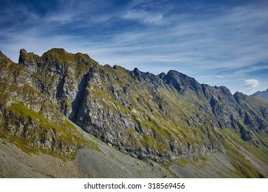 Landscape with a mountain range and clouds