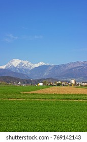 Landscape with mountains in background