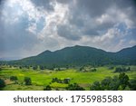 landscape of mountains with cloud