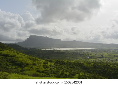landscape with mountains and clouds