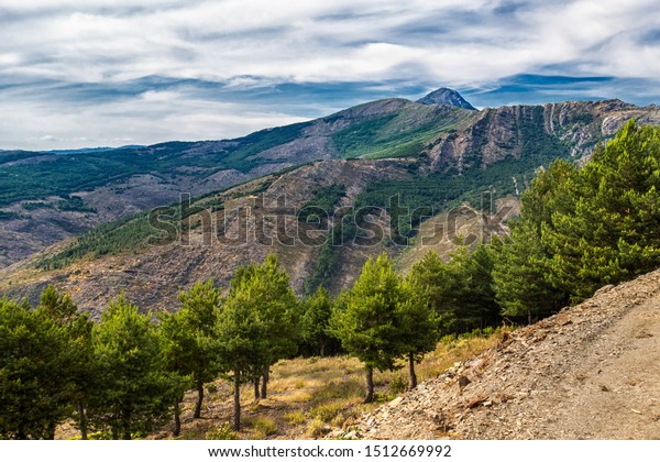 Landscape In The Mountains. Ocejón Peak, Guadalajara, Spain, From A ...