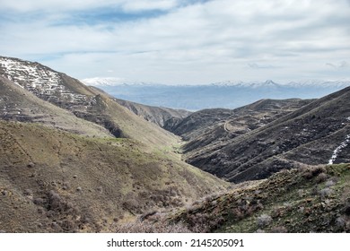 landscape in the mountains in spring time