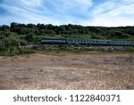 landscape with moving train