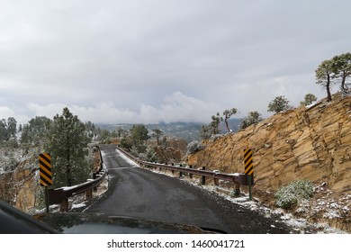 Landscape Of Narrow Mountain Road High In The Mountains Of Utah (Hells Backbone)