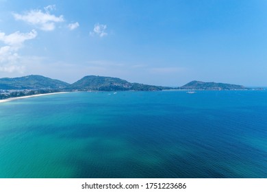 Landscape Nature Tropical Sea From Drone Camera High Angle View