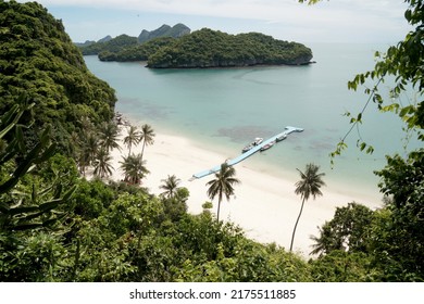 Landscape nature view point of Angthong Islands National Marine Park from Pha jun jaras nature trail Koh Was Ta Lup or Cow Sleep Island - Best spot Beautiful scene of Samui Thailand Travel 