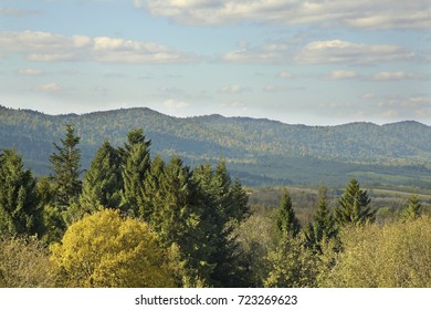 Landscape Near Lutowiska Village In Bieszczady County. Poland