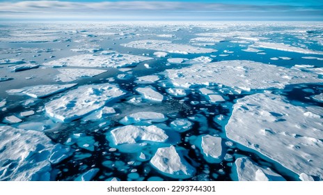 landscape of the North Pole where climate change has caused melting ice caps and reduced polar ice extent - Powered by Shutterstock