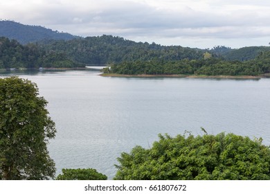 Landscape from the observation deck at Ratchaprapha Dam