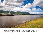 Landscape with an old windmill at Blennerville in Tralee Bay. County Kerry, Ireland.