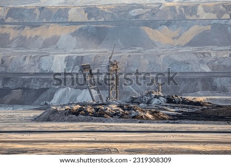 Landscape at Open pit Hambach lignite mine in October 2022
