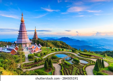 Landscape  Pagoda In Inthanon National Park Thailand