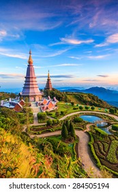 Landscape  Pagoda In Inthanon National Park Thailand