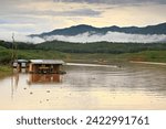 Landscape of Pak Nai Fisherman Village in Sirikit Dam at Na Noi District, Nan Province, Thailand