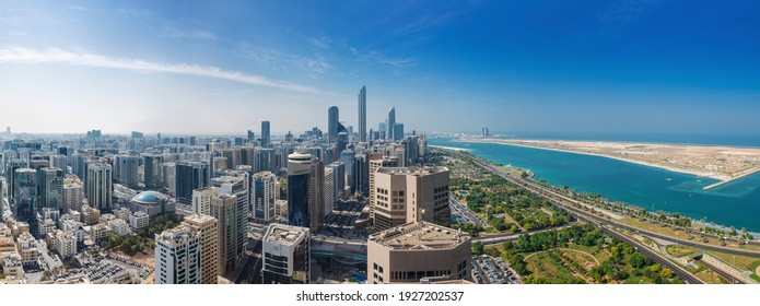 Landscape panorama Abu Dhabi corniche