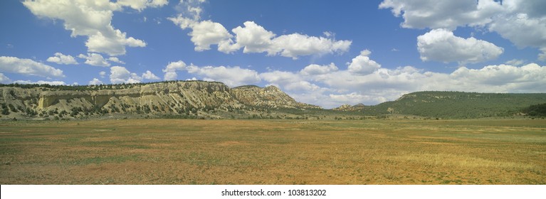 Landscape Panorama And Clouds, Northern New Mexico