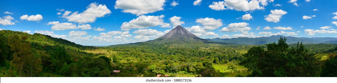 Landscape Panorama picture from Volcano Arenal next to the rainforest, Costa Rica